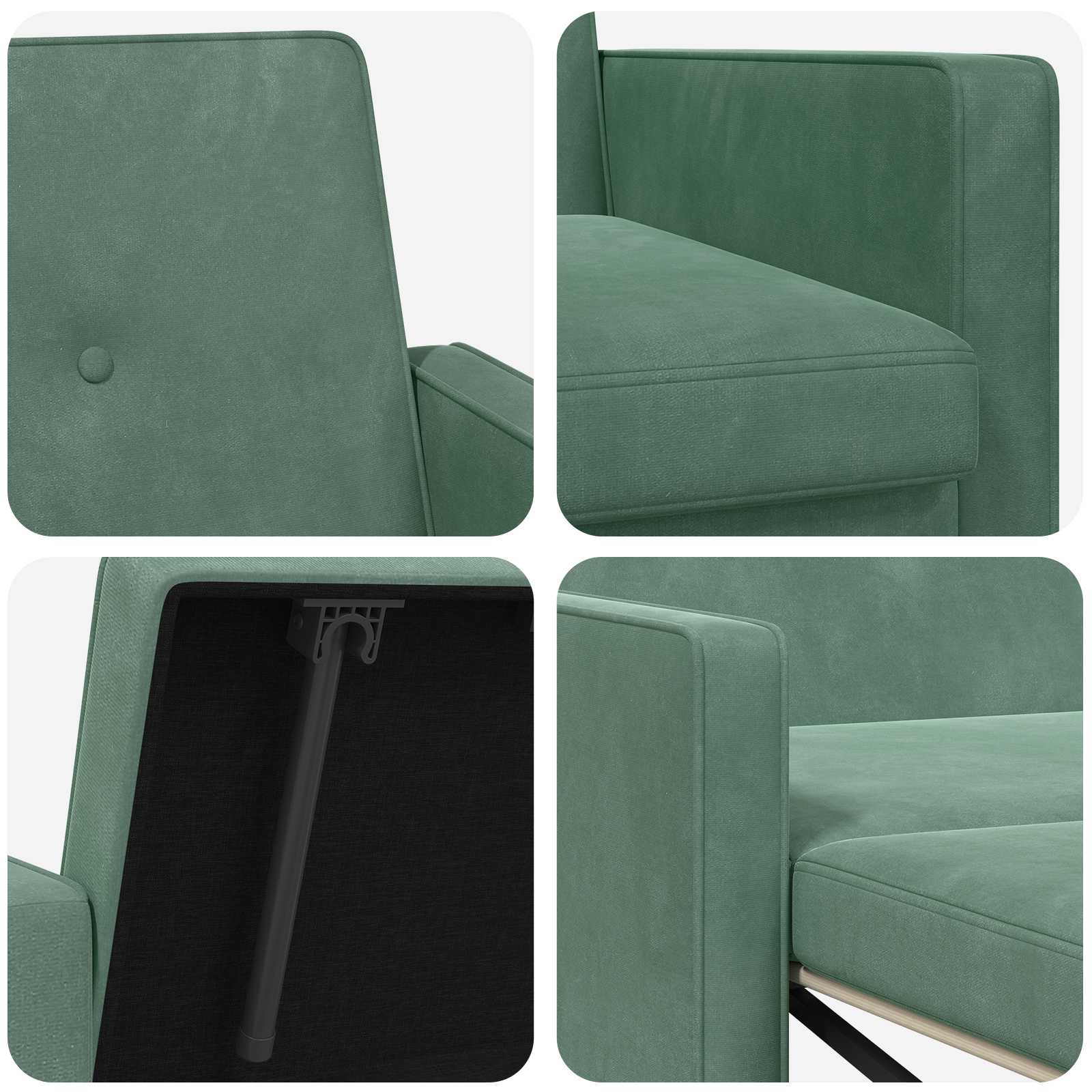 vidaXL Sofa postelja Morsko zelena Blago - slika 10