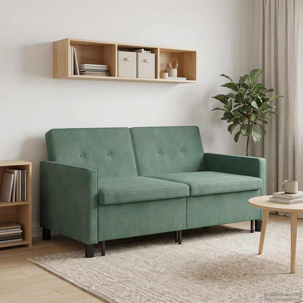 vidaXL Sofa postelja Morsko zelena Blago - slika 4