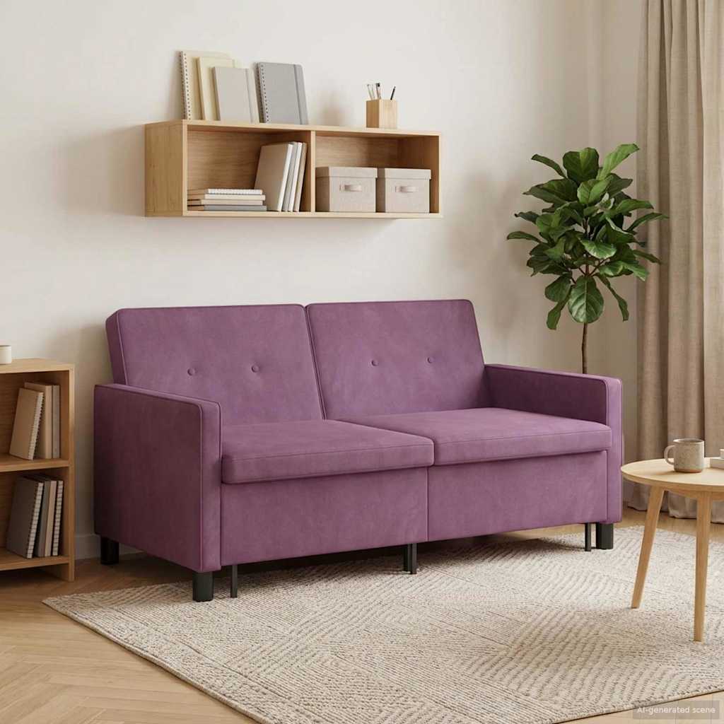 Pohovka na spaní Fialová Textil