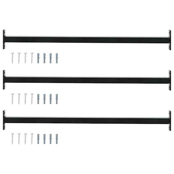 vidaXL Reguleeritav akna ohutusbarj&auml;&auml;r 3 tk 710 -1200 mm Teras Must