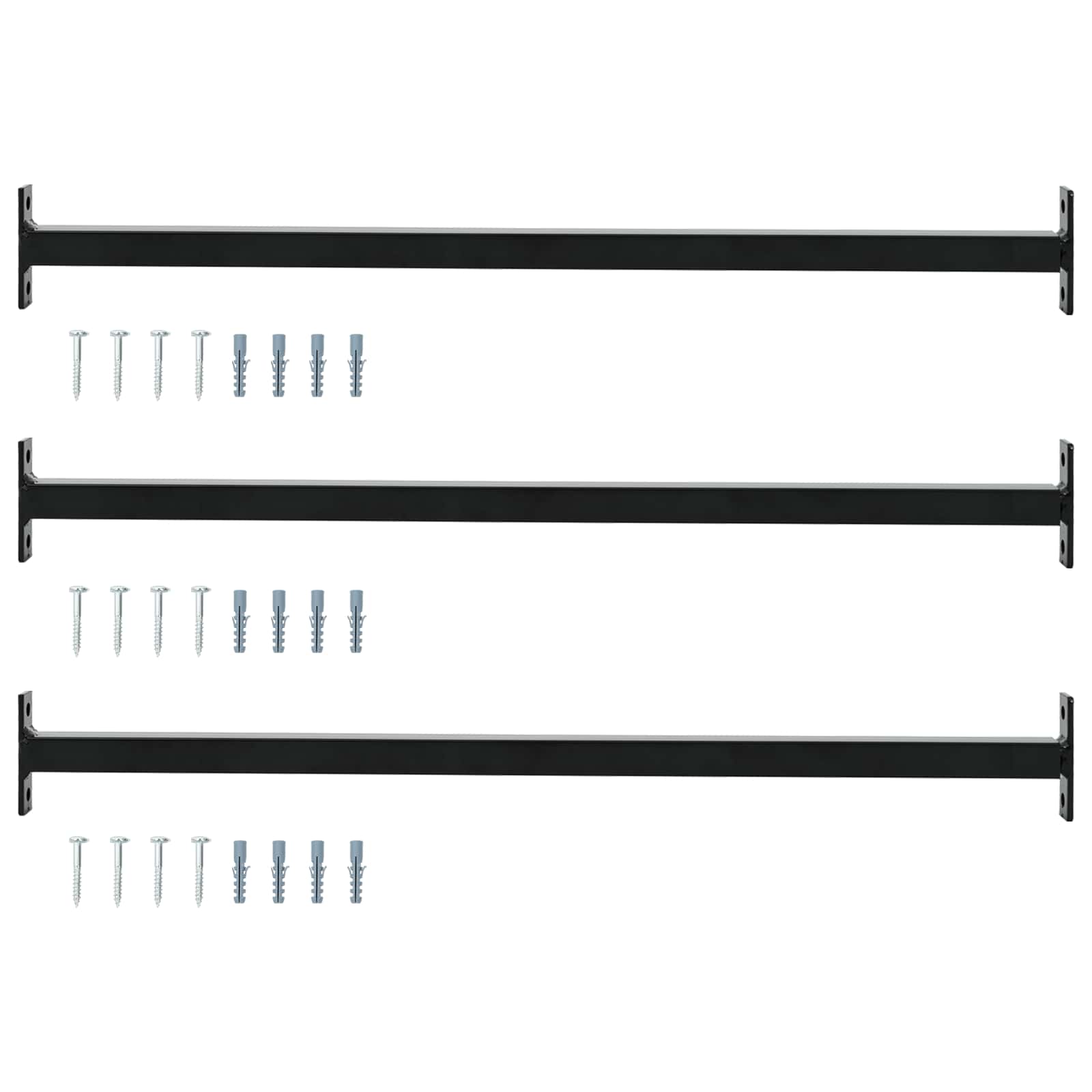 vidaXL Bară de siguranță ajustabilă pentru fereastră 3 pcs Negru Oțel