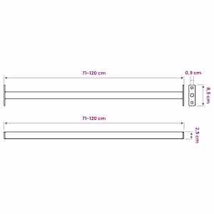 Nastavitelná bezpečnostní tyč do okna 3 ks 710 - 1200 mm Ocel - obrázek 6