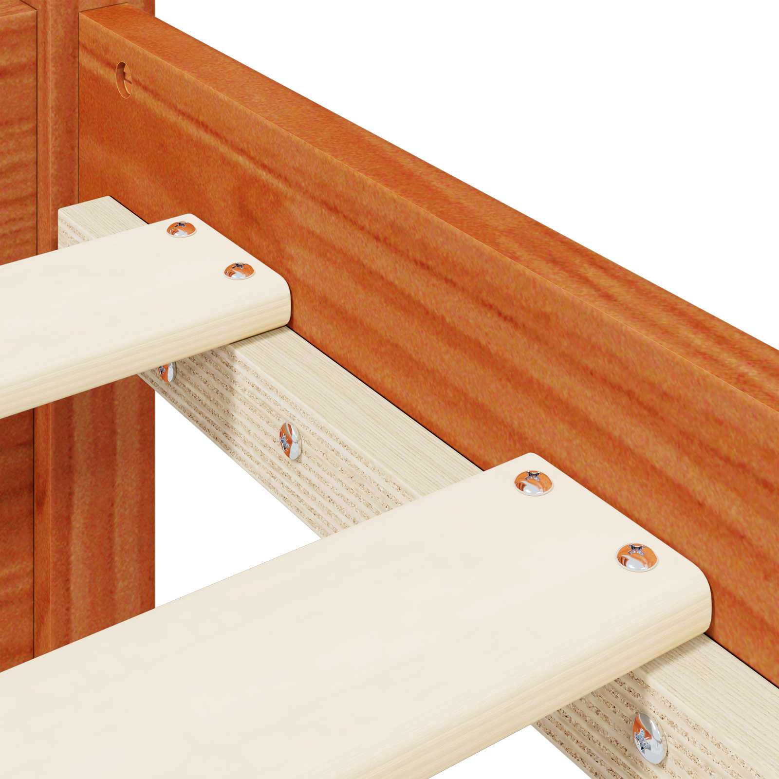 Bedframe met hoofdeinde met opslag Wasbruin Massief Vurenhout image 10