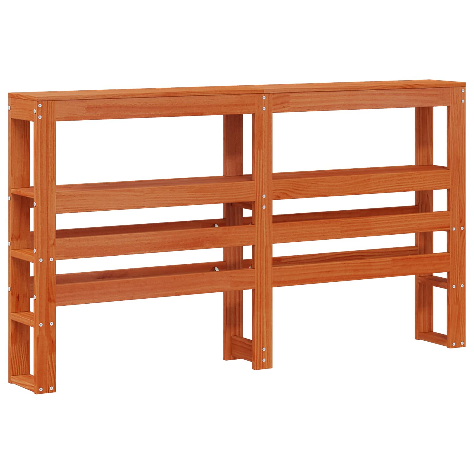 Bedframe met hoofdeinde met opslag Wasbruin Massief Vurenhout image 4