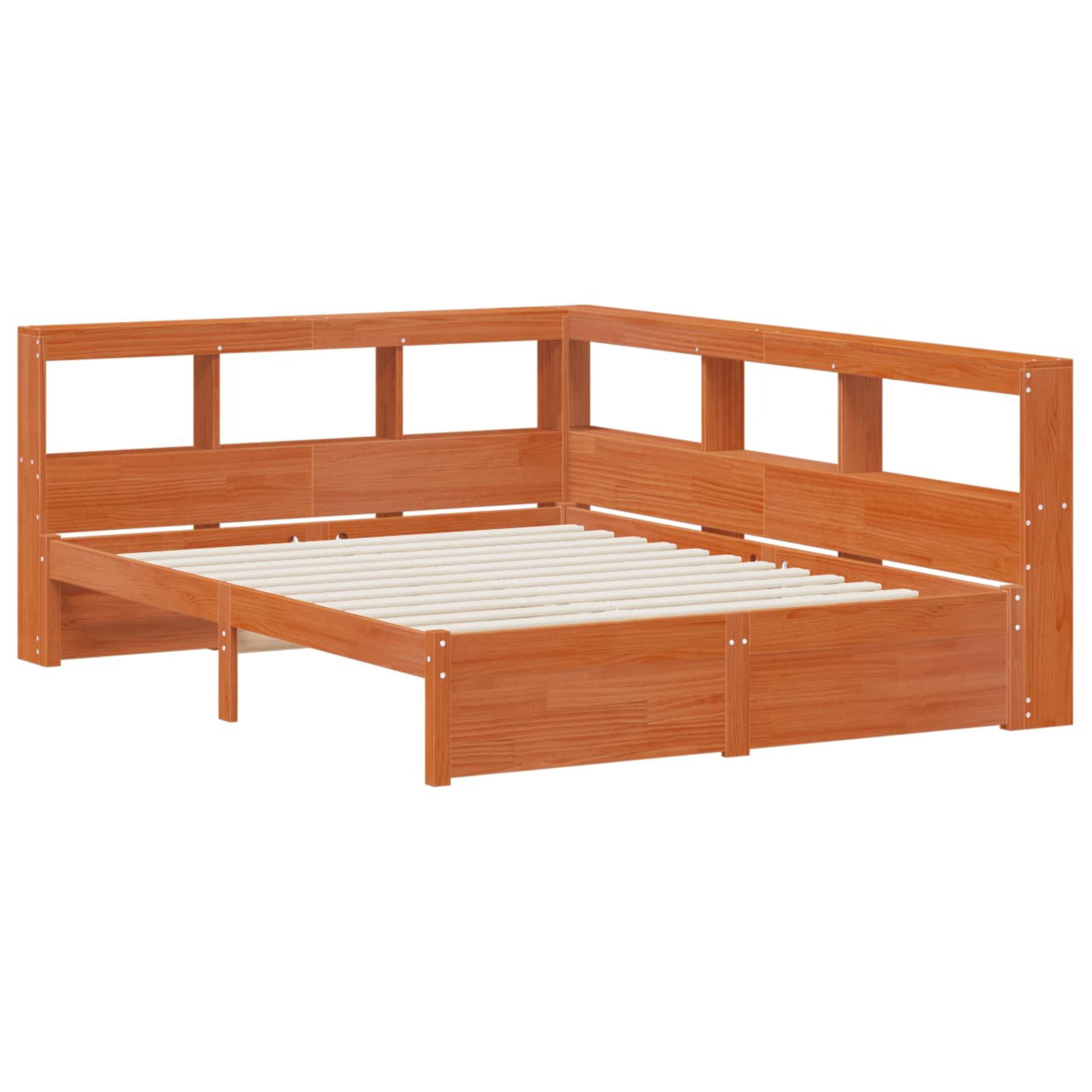 Boekenkast Bed met hoofdeinde met opslag Massief Vurenhout image 5