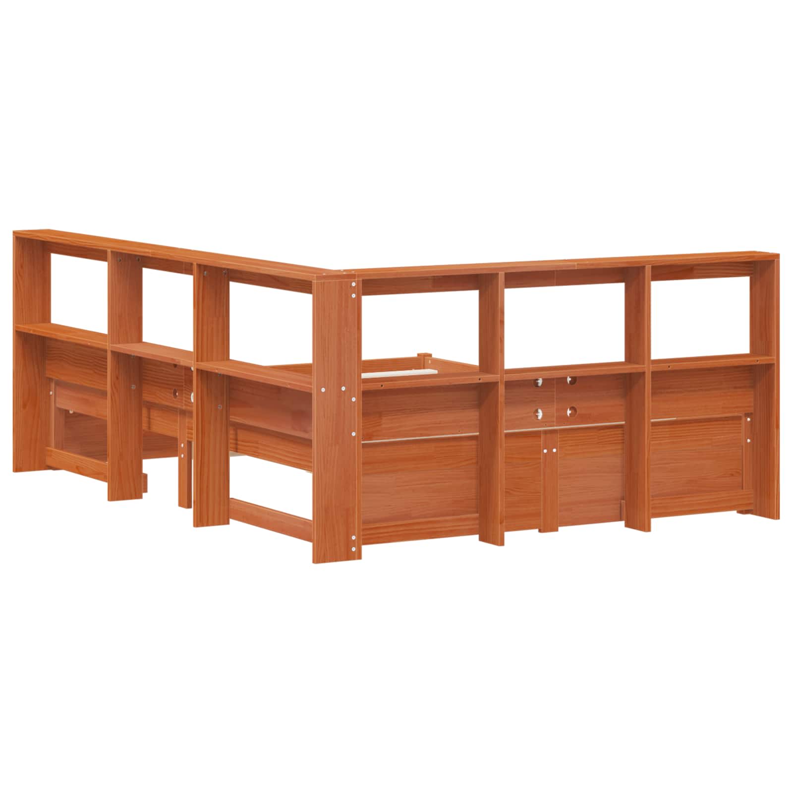 Boekenkast Bed met hoofdeinde met opslag Massief Vurenhout image 8