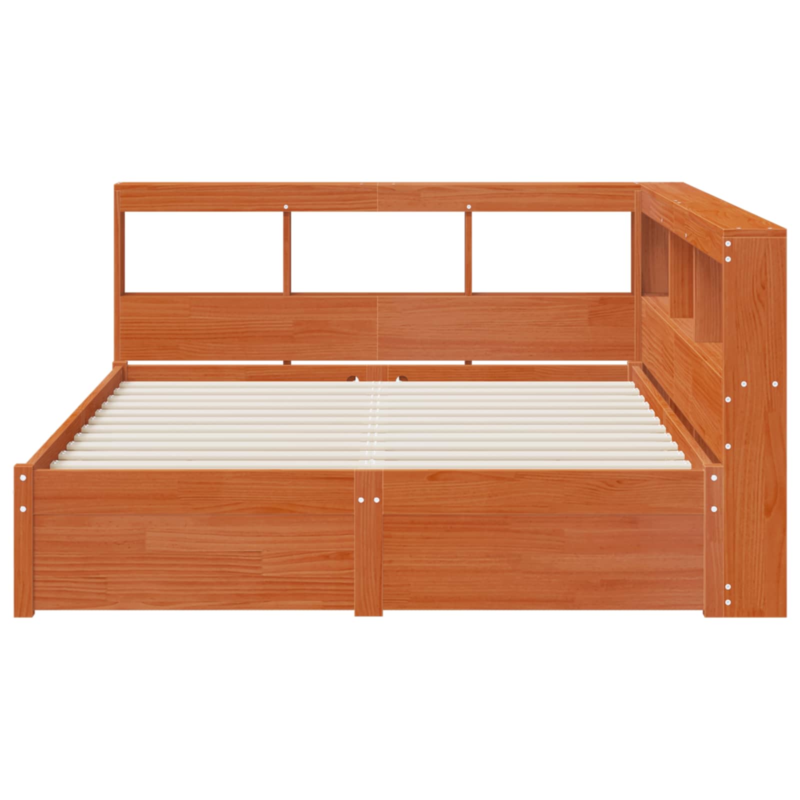 Boekenkast Bed met hoofdeinde met opslag Massief Vurenhout image 6