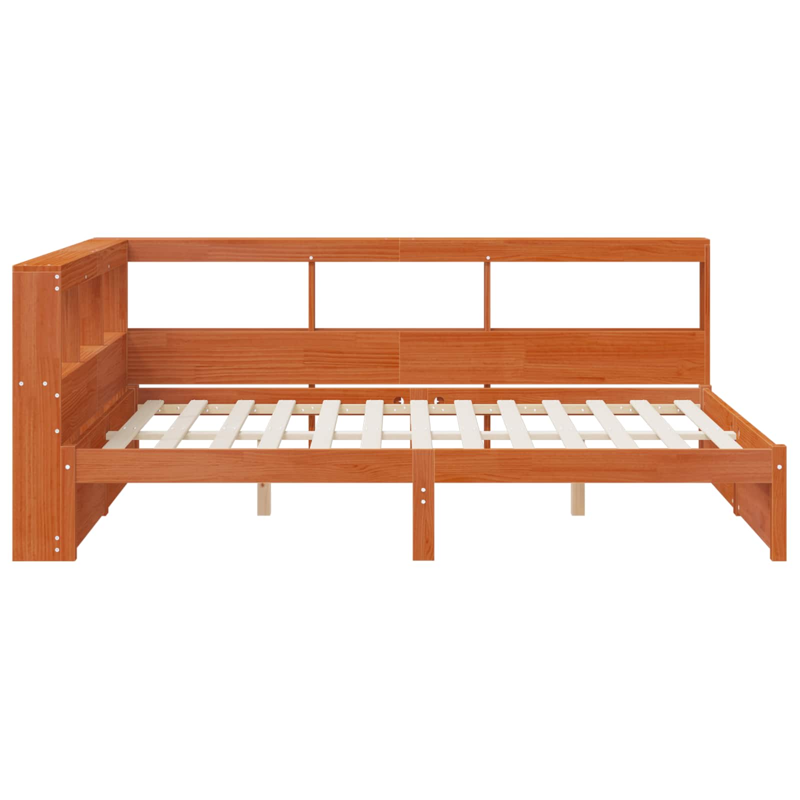 Boekenkast Bed met hoofdeinde met opslag Massief Vurenhout image 7
