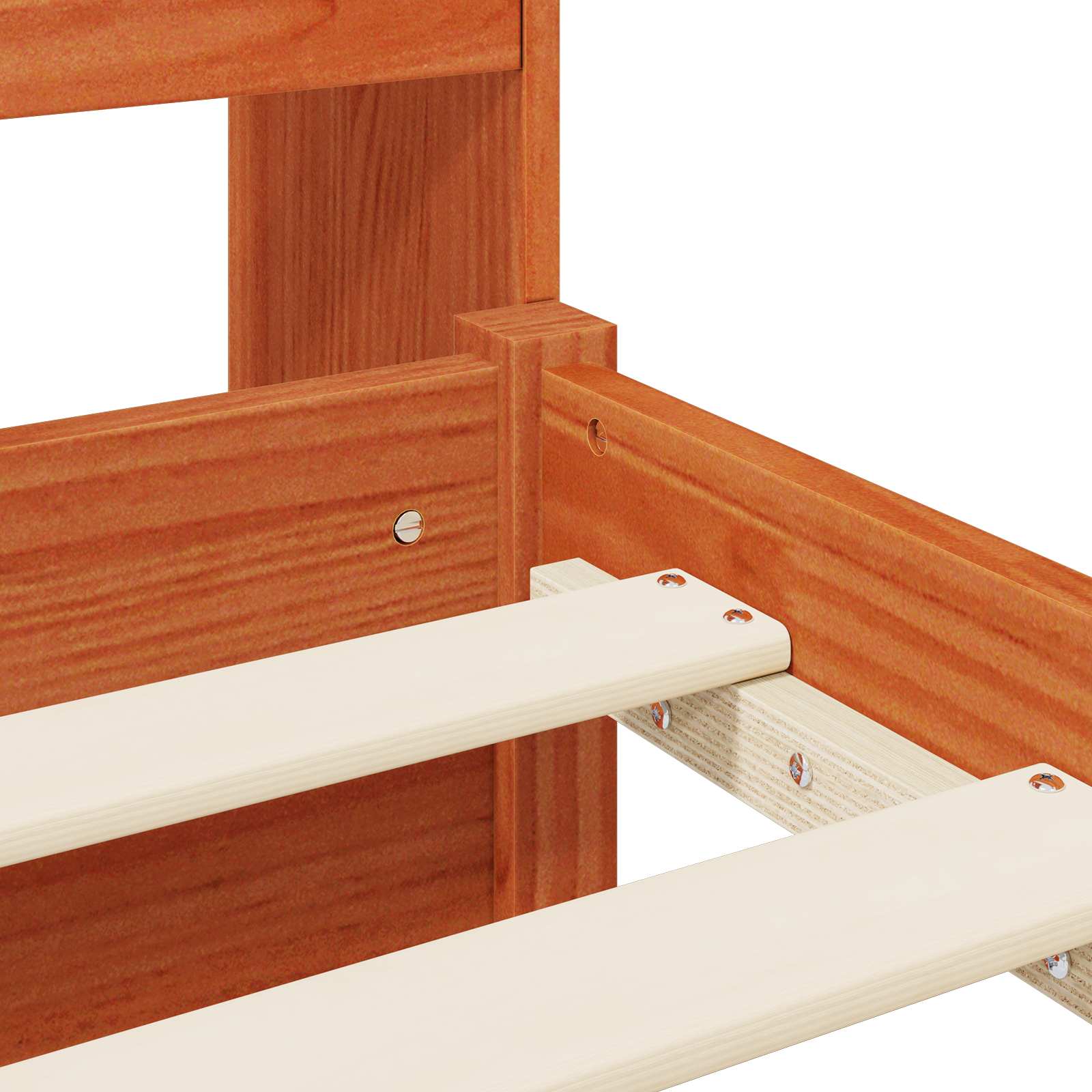 Boekenkast Bedframe met hoofdeinde met lade Massief Vurenhout image 9