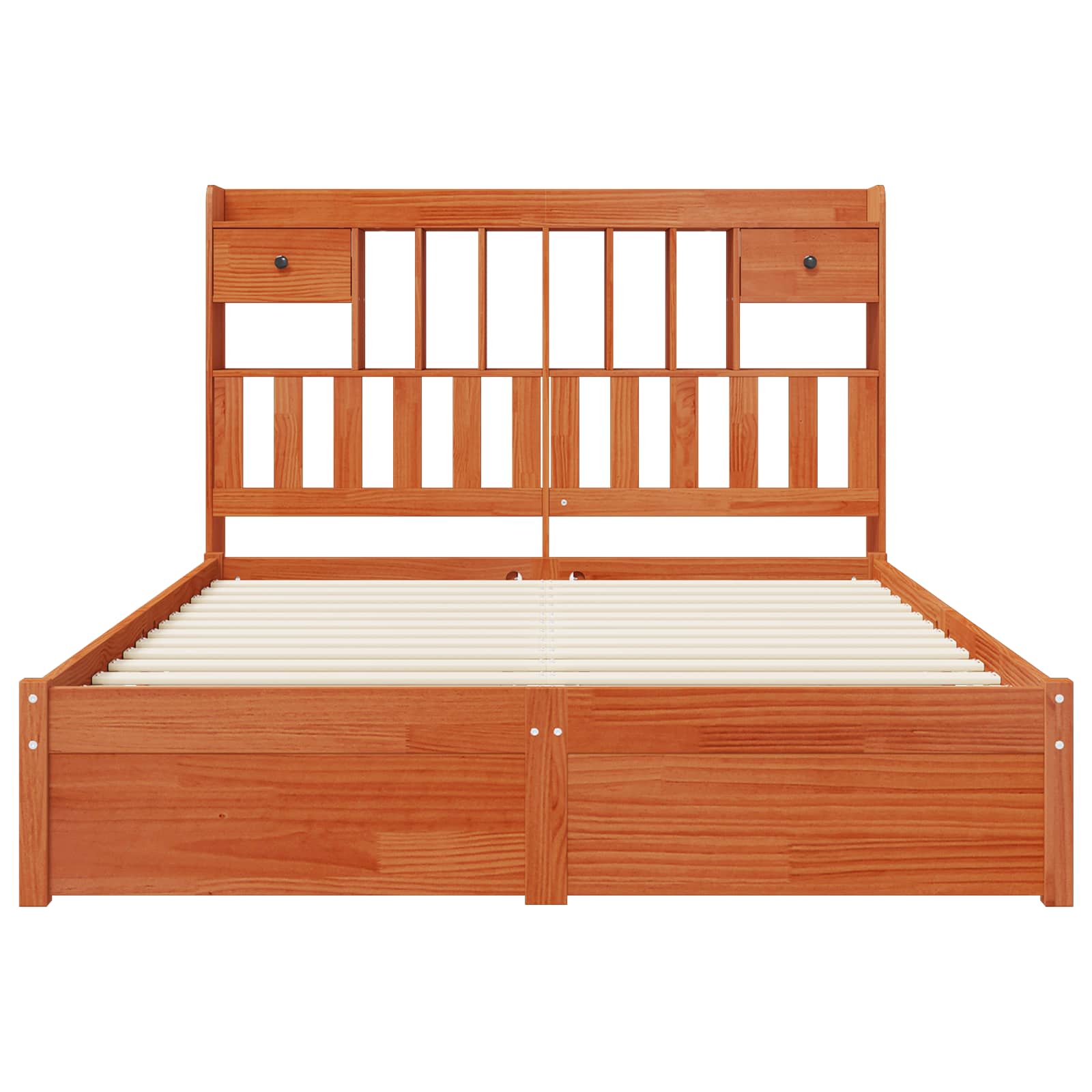 Boekenkast Bedframe met hoofdeinde met lade Massief Vurenhout image 6