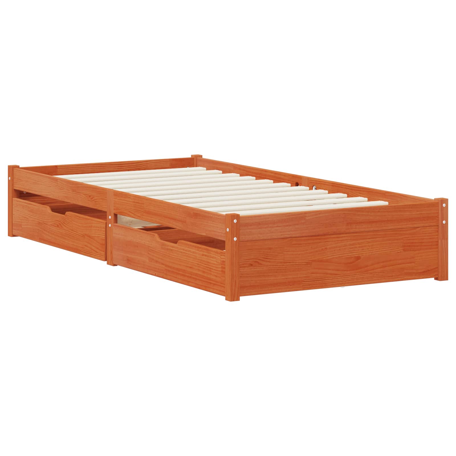 Bedframe met lade met opslag Wasbruin Massief Vurenhout image 5