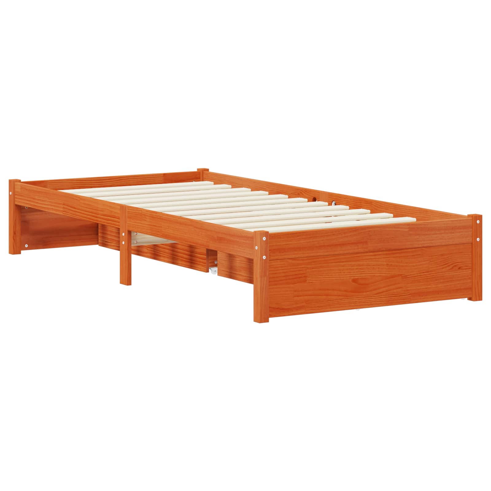Bedframe met lade met opslag Wasbruin Massief Vurenhout image 9