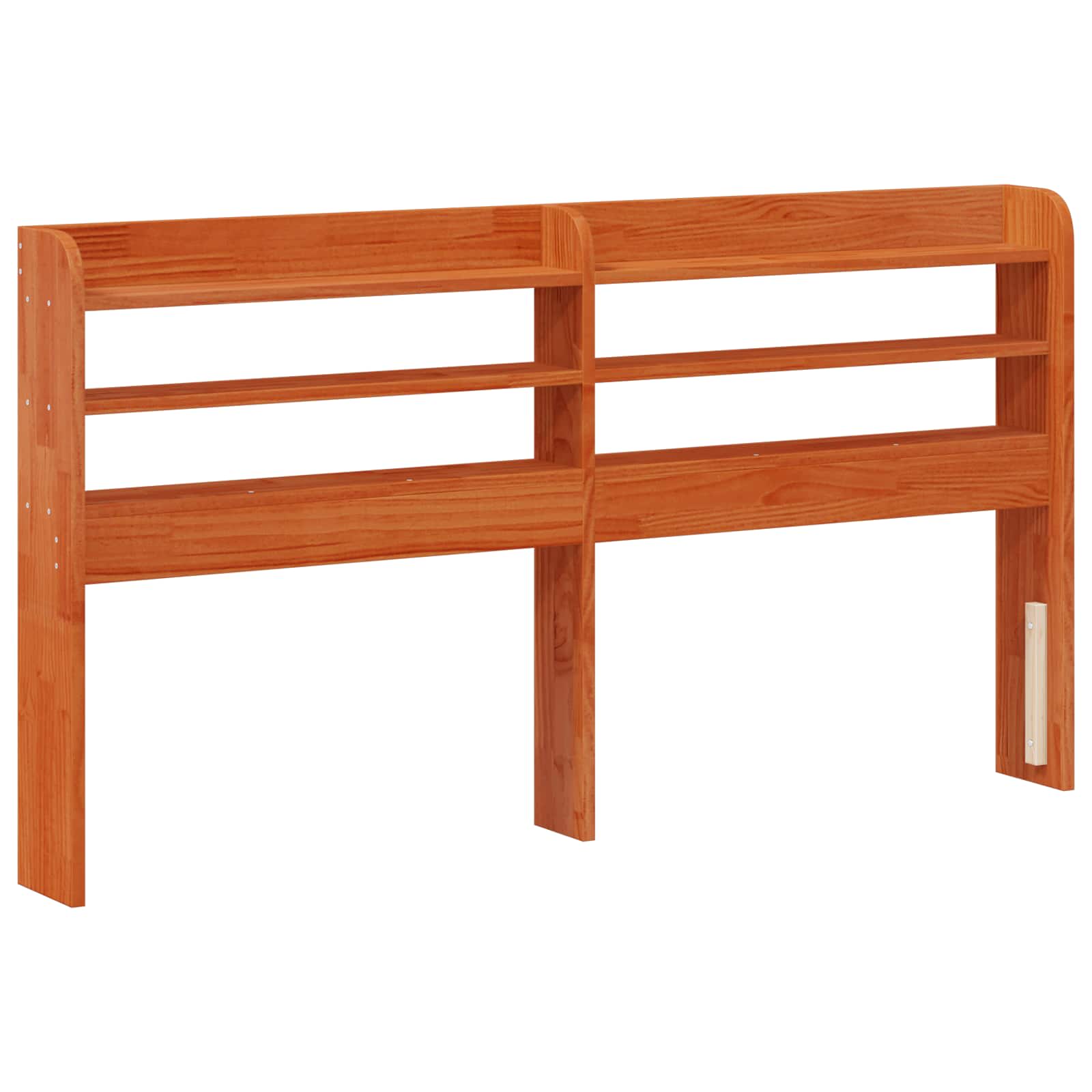 Bedframe met hoofdeinde met opslag Wasbruin Massief Vurenhout image 4