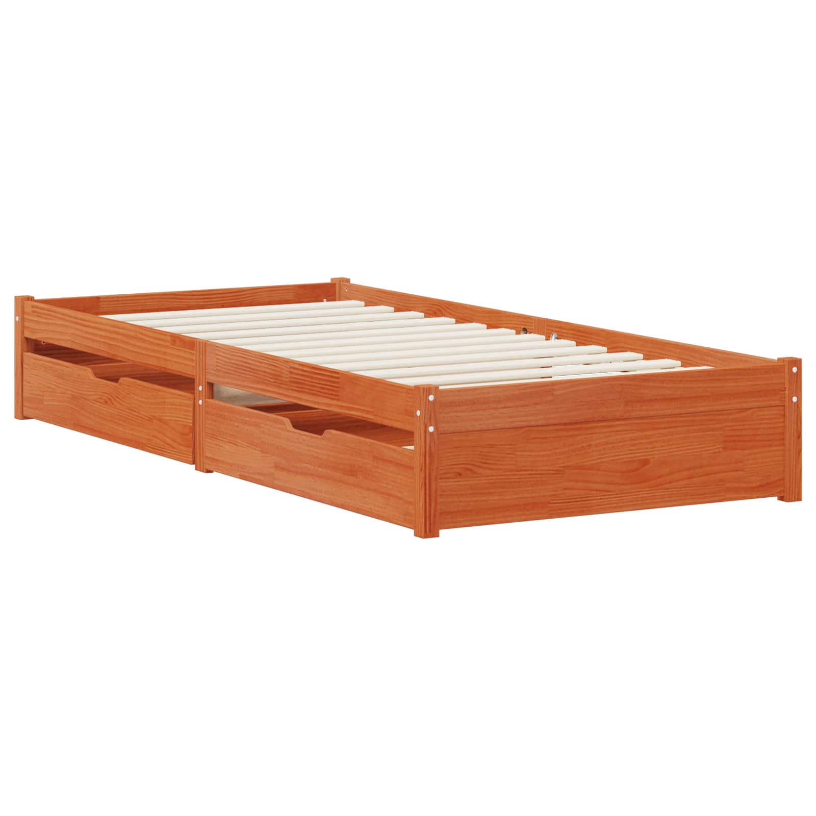 Bedframe met lade met opslag Wasbruin Massief Vurenhout image 5