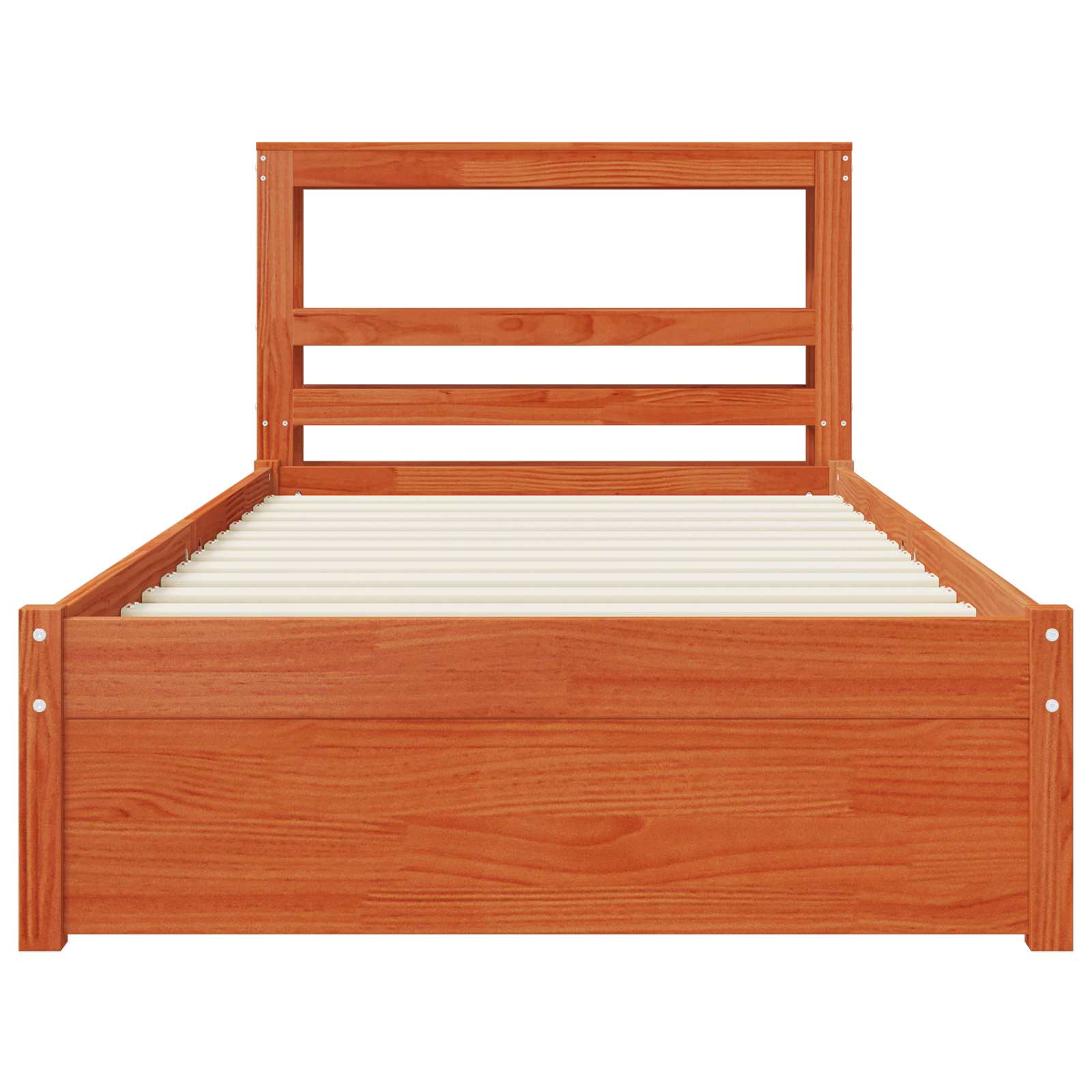 Bedframe met hoofdeinde met opslag Wasbruin Massief Vurenhout image 6