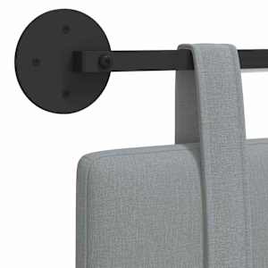 Závěsné čelo postele S LED osvětlením Světle šedá Textil - obrázek 10