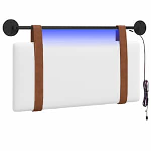 vidaXL Rippuv voodipeats LED-valgustusega Valge Antiik PU