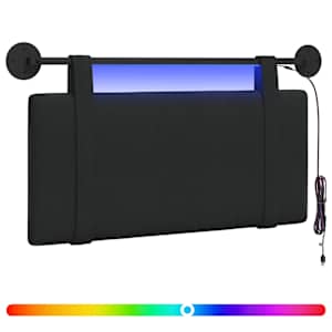 Závěsné čelo postele S LED osvětlením Černá Textil - obrázek 2