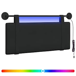 Závěsné čelo postele S LED osvětlením Černá Textil - obrázek 2