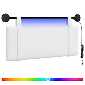 Závěsné čelo postele S LED osvětlením Bílá Textil - obrázek 2