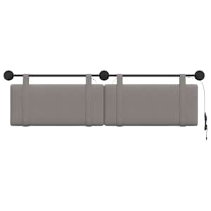 Závěsné čelo postele S LED osvětlením Taupe Textil - obrázek 6