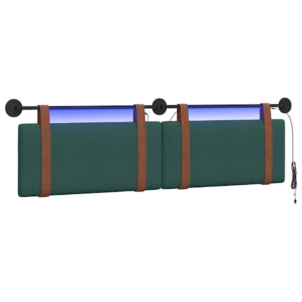 vidaXL Rippuv voodipeats LED-valgustusega Tumeroheline Antiik PU