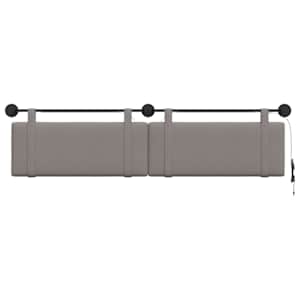 Závěsné čelo postele S LED osvětlením Taupe Textil - obrázek 6