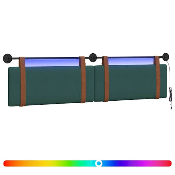 vidaXL Rippuv voodipeats LED-valgustusega Tumeroheline Antiik PU