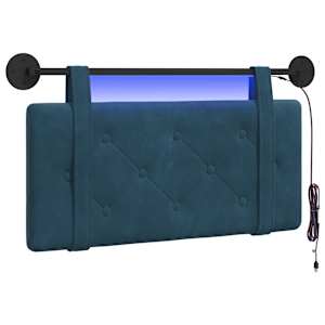 vidaXL Rippuv voodipeats LED-valgustusega Sinine Samet