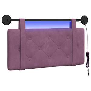 vidaXL Rippuv voodipeats LED-valgustusega Lilla Samet