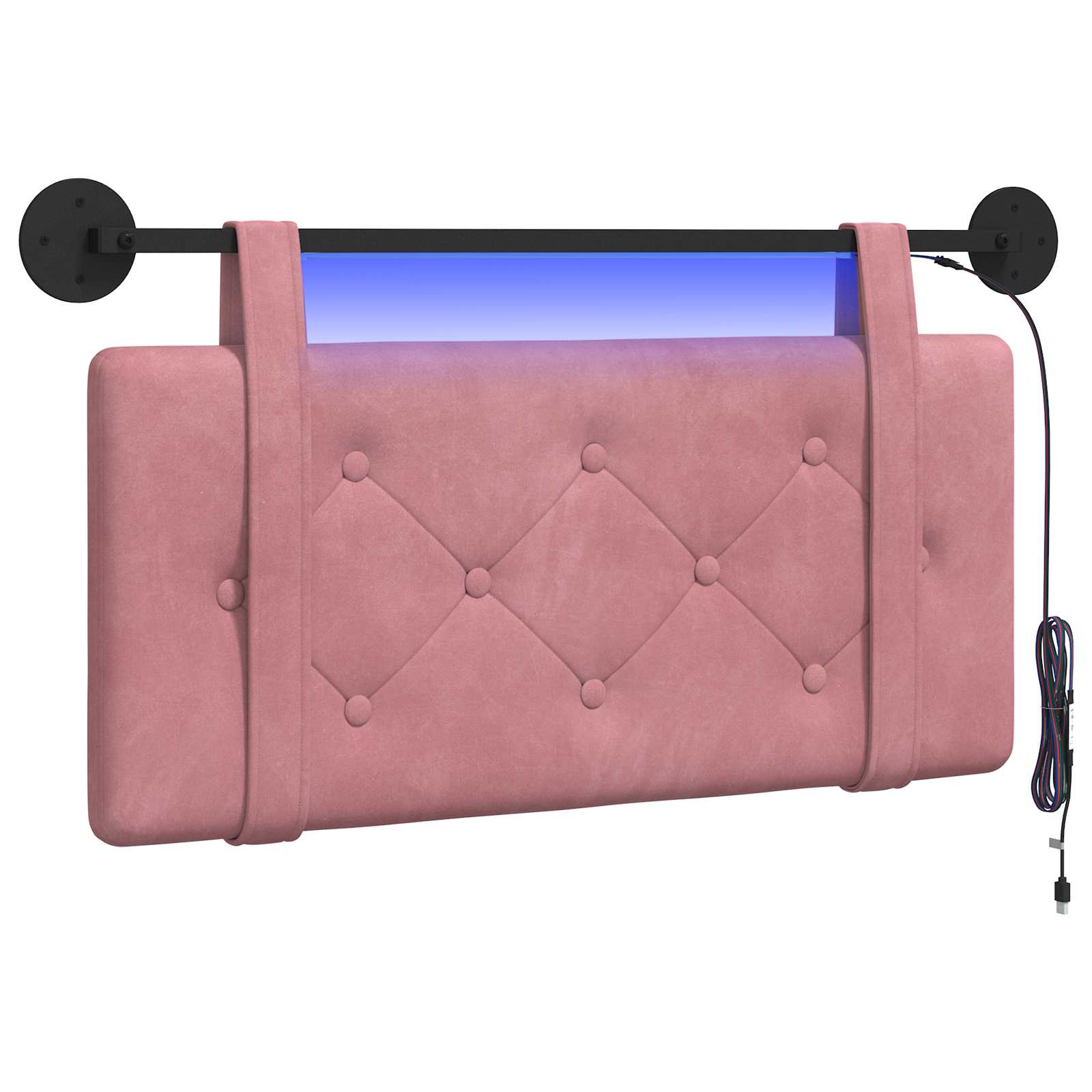 vidaXL Hangend hoofdbord Roze Fluweel, foto 3