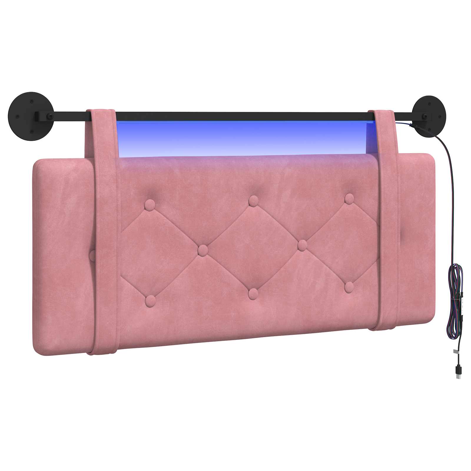 vidaXL Hangend hoofdbord Roze Fluweel, foto 3