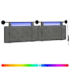 vidaXL Rippuv voodipeats LED-valgustusega Tumehall Samet