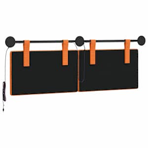 Závěsné čelo postele S LED osvětlením Oranžová Žebrovaná látka - obrázek 8