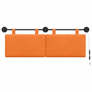Závěsné čelo postele S LED osvětlením Oranžová Žebrovaná látka - obrázek 6