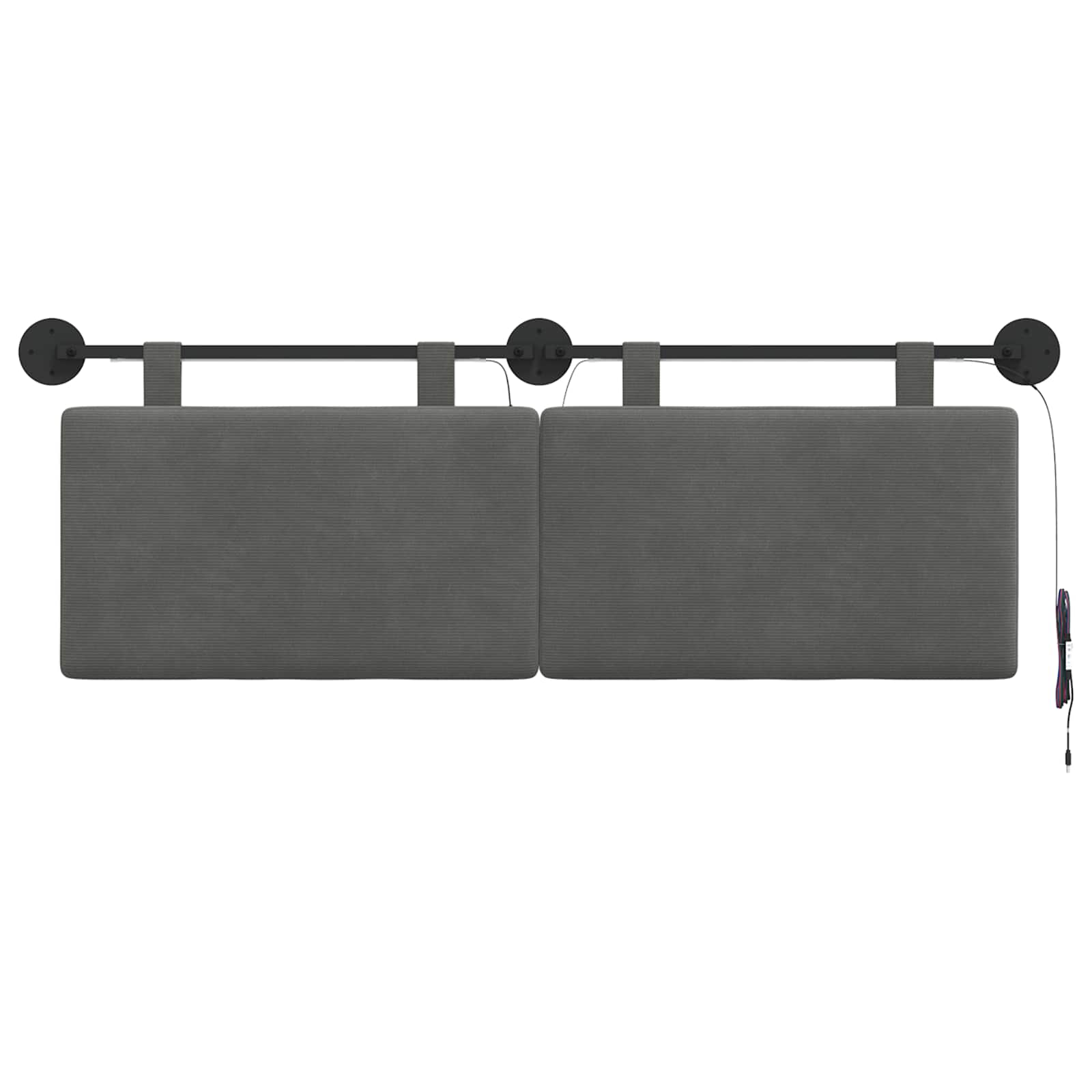 Табла за легло висяща С LED осветление Тъмносиво – изображение 4