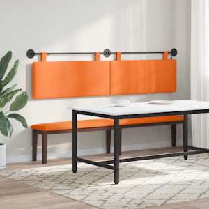Závěsné čelo postele S LED osvětlením Oranžová Žebrovaná látka - obrázek 4