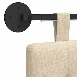 Závěsné čelo postele S LED osvětlením Krémová Textil - obrázek 10