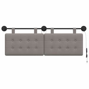 Závěsné čelo postele S LED osvětlením Taupe Textil - obrázek 6