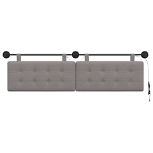 Závěsné čelo postele S LED osvětlením Taupe Textil - obrázek 6
