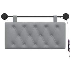 Závěsné čelo postele S LED osvětlením Světle šedá Textil - obrázek 6