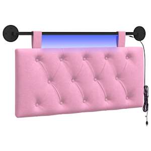 vidaXL Rippuv voodipeats LED-valgustusega Roosa kangas