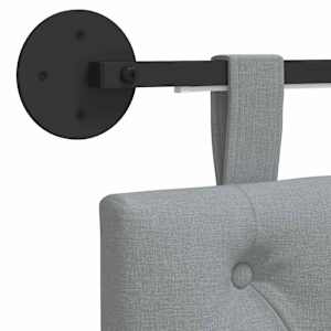 Závěsné čelo postele S LED osvětlením Světle šedá Textil - obrázek 10