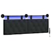vidaXL Rippuv voodipeats LED-valgustusega Must kangas