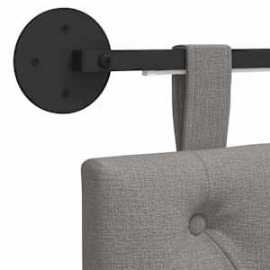 Závěsné čelo postele S LED osvětlením Taupe Textil - obrázek 10