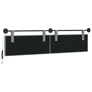 Závěsné čelo postele S LED osvětlením Světle šedá Textil - obrázek 8