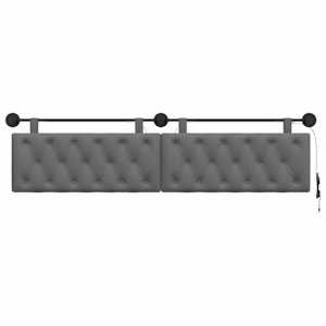Závěsné čelo postele S LED osvětlením Tmavě šedá Textil - obrázek 6