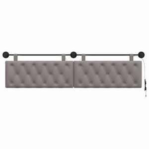 Závěsné čelo postele S LED osvětlením Taupe Textil - obrázek 6