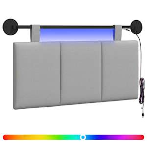 vidaXL Rippuv voodipeats LED-valgustusega Pilvine hall kangas