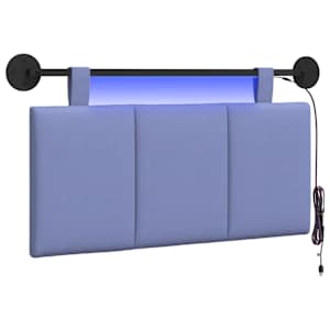 vidaXL Rippuv voodipeats LED-valgustusega Jeans sinine kangas